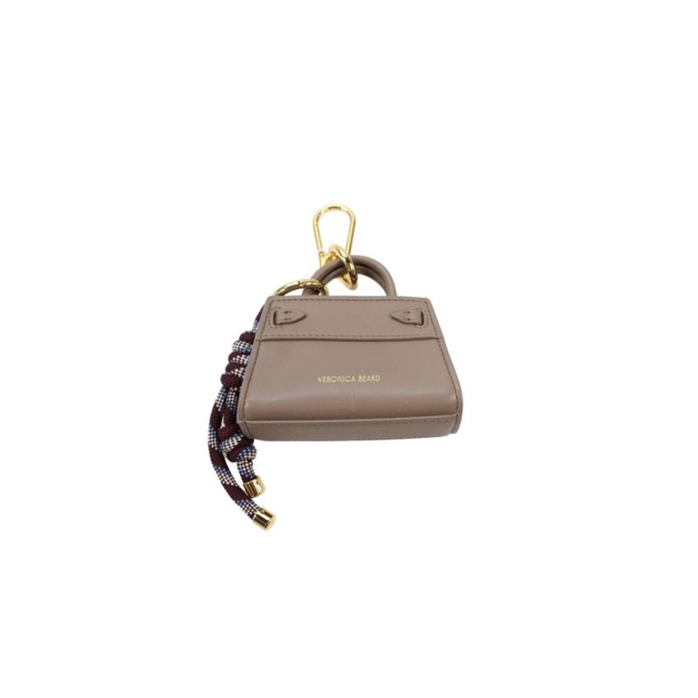 Veronica Beard Womens Leather Handbag Keychain Bag Charm Brown